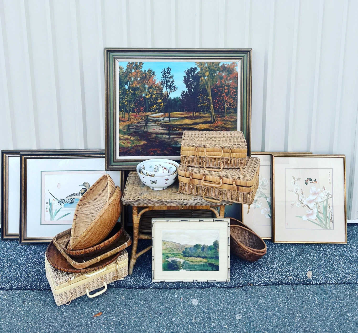 Mismatched Winnowing Bowls In Natural Woven Wicker Rattan- Set Of 2 10 Mismatched Winnowing Bowls In Natural Woven Wicker Rattan- Set Of 2 - Image 8