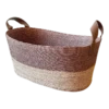 Natural Palm Storage Basket With Leather Handles, Long -CHAIRISH Shop natural palm storage basket with leather handles long 8325