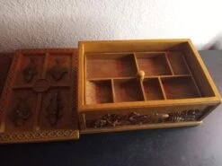 Ocean Reef Fish Motif Wood Look Resin Hand Carved Jewelry Box -CHAIRISH Shop ocean reef fish motif wood look resin hand carved jewelry box 0736