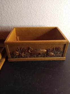 Ocean Reef Fish Motif Wood Look Resin Hand Carved Jewelry Box -CHAIRISH Shop ocean reef fish motif wood look resin hand carved jewelry box 0850