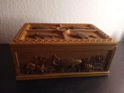 Ocean Reef Fish Motif Wood Look Resin Hand Carved Jewelry Box -CHAIRISH Shop ocean reef fish motif wood look resin hand carved jewelry box 4653