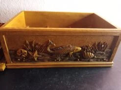Ocean Reef Fish Motif Wood Look Resin Hand Carved Jewelry Box -CHAIRISH Shop ocean reef fish motif wood look resin hand carved jewelry box 7472