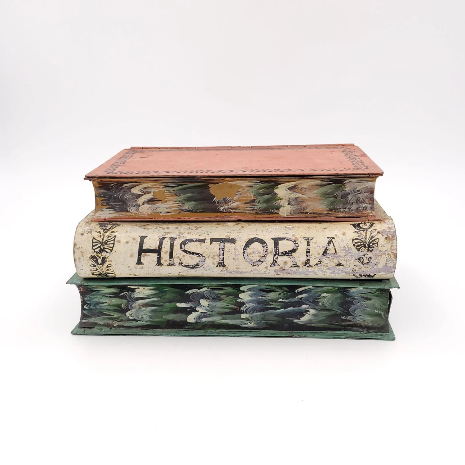 Oversized Tole Book Stack, France Circa 1900 4 Oversized Tole Book Stack, France Circa 1900 - Image 2