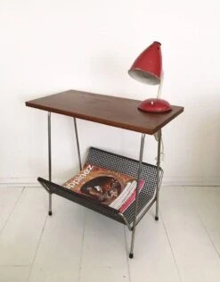 Pilastro Style Metal And Teak Magazine Rack, 1950s -CHAIRISH Shop pilastro style metal and teak magazine rack 1950s 1160