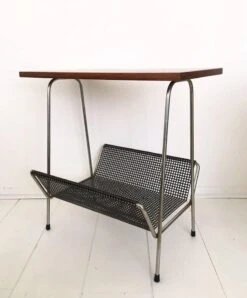 Pilastro Style Metal And Teak Magazine Rack, 1950s -CHAIRISH Shop pilastro style metal and teak magazine rack 1950s 1650
