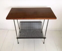 Pilastro Style Metal And Teak Magazine Rack, 1950s -CHAIRISH Shop pilastro style metal and teak magazine rack 1950s 2278