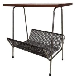 Pilastro Style Metal And Teak Magazine Rack, 1950s -CHAIRISH Shop pilastro style metal and teak magazine rack 1950s 5892