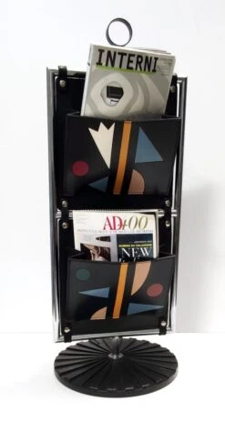 Postmodern Leather And Chrome-Plated Metal Magazine Rack From Salmistraro, Italy, 1980s -CHAIRISH Shop postmodern leather and chrome plated metal magazine rack from salmistraro italy 1980s 1108