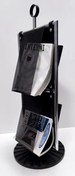 Postmodern Leather And Chrome-Plated Metal Magazine Rack From Salmistraro, Italy, 1980s -CHAIRISH Shop postmodern leather and chrome plated metal magazine rack from salmistraro italy 1980s 4327