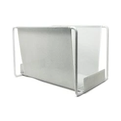 Postmodern White Stamped Metal Magazine Rack -CHAIRISH Shop postmodern white stamped metal magazine rack 2157