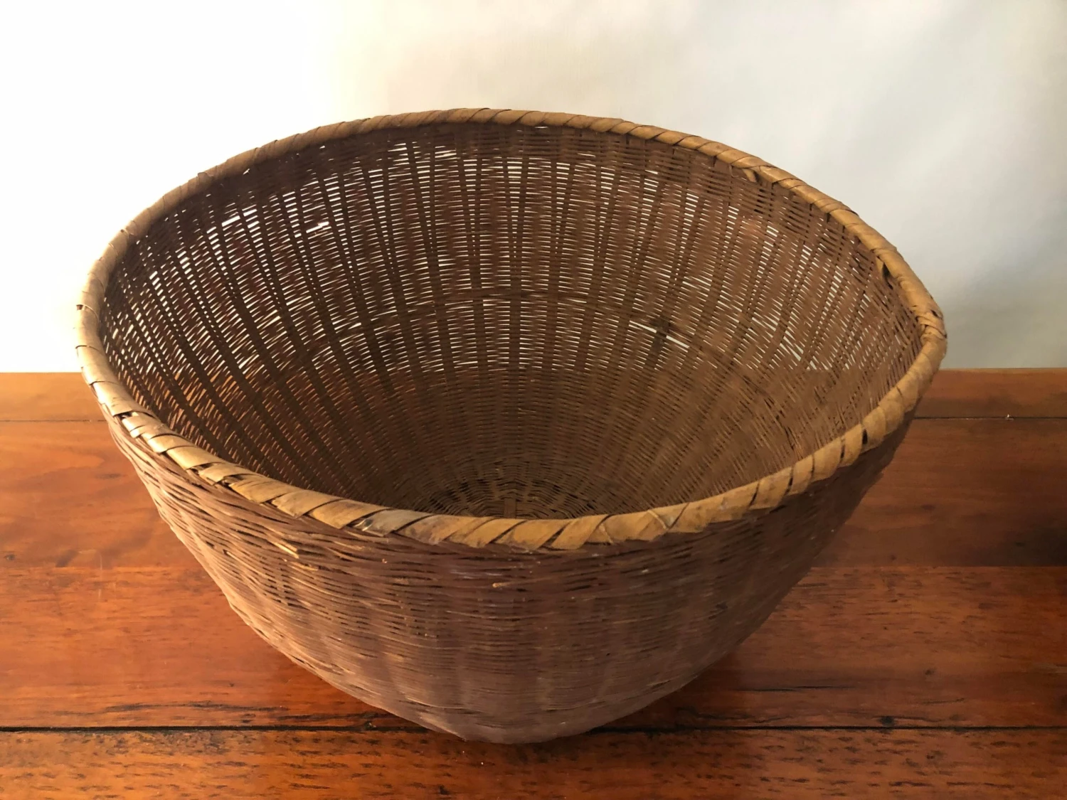 Rustic Chinese 19th Century Woven Rattan Large Round Grain Basket 11 Rustic Chinese 19th Century Woven Rattan Large Round Grain Basket - Image 9