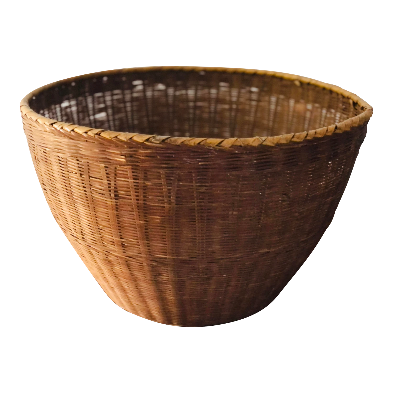 Rustic Chinese 19th Century Woven Rattan Large Round Grain Basket 3 Rustic Chinese 19th Century Woven Rattan Large Round Grain Basket