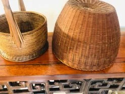 Rustic Chinese 19th Century Woven Rattan Large Round Grain Basket 19 Rustic Chinese 19th Century Woven Rattan Large Round Grain Basket -CHAIRISH Shop rustic chinese 19th century woven rattan large round grain basket 8990