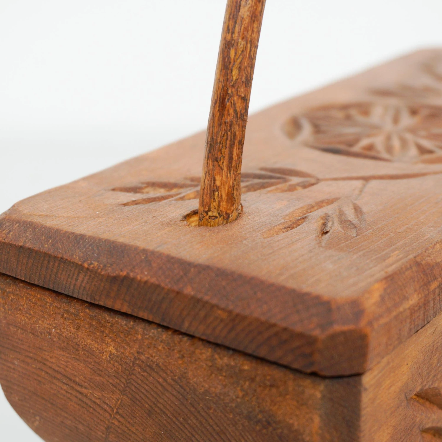 Rustic Primitive Wood Hand Carved Basket, 1950s 4 Rustic Primitive Wood Hand Carved Basket, 1950s - Image 2