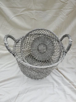 Set Of 2 Vintage French Aluminum Baskets -CHAIRISH Shop set of 2 vintage french aluminum baskets 2965