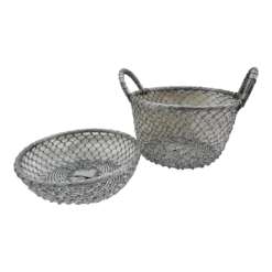 Set Of 2 Vintage French Aluminum Baskets