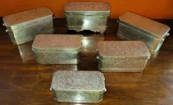Front Page -CHAIRISH Shop set of 6 mindanao brass silver betel boxes philippines 6746