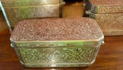 Set Of 6 Mindanao Brass Silver Betel Boxes, Philippines -CHAIRISH Shop set of 6 mindanao brass silver betel boxes philippines 9172