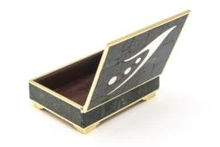 Sigi Pieneda Brass, Rosewood,Silver, Sodalite, Turquoise Crushed Stone Hinged Box MCM -CHAIRISH Shop sigi pieneda brass rosewoodsilver sodalite turquoise crushed stone hinged box mcm 2711