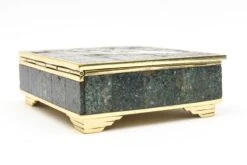 Sigi Pieneda Brass, Rosewood,Silver, Sodalite, Turquoise Crushed Stone Hinged Box MCM -CHAIRISH Shop sigi pieneda brass rosewoodsilver sodalite turquoise crushed stone hinged box mcm 6907