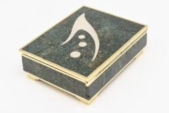 Sigi Pieneda Brass, Rosewood,Silver, Sodalite, Turquoise Crushed Stone Hinged Box MCM -CHAIRISH Shop sigi pieneda brass rosewoodsilver sodalite turquoise crushed stone hinged box mcm 9923