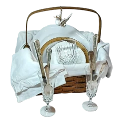 Silent Night Christmas Picnic Basket- Set Of