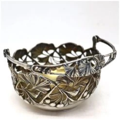 Small German Jugendstil Bruckmann & Söhne 800 Silver Gilt Ginkgo Basket -CHAIRISH Shop small german jugendstil bruckmann and sohne 800 silver gilt ginkgo basket 1200