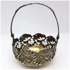 Small German Jugendstil Bruckmann & Söhne 800 Silver Gilt Ginkgo Basket -CHAIRISH Shop small german jugendstil bruckmann and sohne 800 silver gilt ginkgo basket 4720