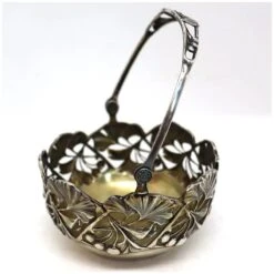 Small German Jugendstil Bruckmann & Söhne 800 Silver Gilt Ginkgo Basket -CHAIRISH Shop small german jugendstil bruckmann and sohne 800 silver gilt ginkgo basket 9326