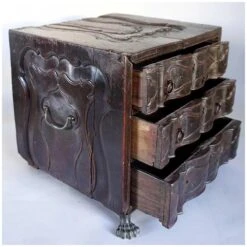 Small Indo-portuguese Rosewood Miniature Chest Of Drawers Table-top Box -CHAIRISH Shop small indo portuguese rosewood miniature chest of drawers table top box 6040