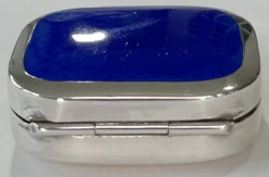 Sterling Silver Italian Trinket Box With Blue Enamel Top -CHAIRISH Shop sterling silver italian trinket box with blue enamel top 1376