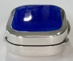 Sterling Silver Italian Trinket Box With Blue Enamel Top -CHAIRISH Shop sterling silver italian trinket box with blue enamel top 2955