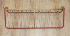 String Coat Rack In Red Brass With Hat Hooks, 1950s 19 String Coat Rack In Red Brass With Hat Hooks, 1950s -CHAIRISH Shop string coat rack in red brass with hat hooks 1950s 3100