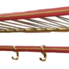 String Coat Rack In Red Brass With Hat Hooks, 1950s