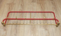 String Coat Rack In Red Brass With Hat Hooks, 1950s 20 String Coat Rack In Red Brass With Hat Hooks, 1950s -CHAIRISH Shop string coat rack in red brass with hat hooks 1950s 5393