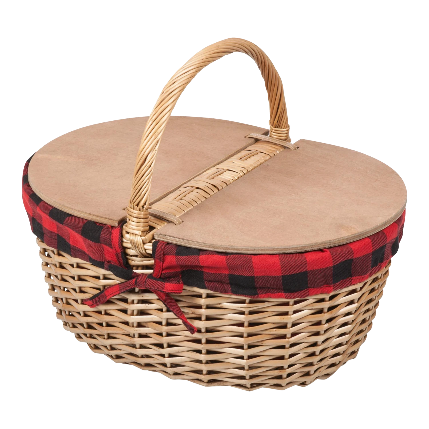 The Country Picnic Basket With Red & Black Liner 3 The Country Picnic Basket With Red & Black Liner