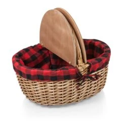 The Country Picnic Basket With Red & Black Liner 10 The Country Picnic Basket With Red & Black Liner -CHAIRISH Shop the country picnic basket with red and black liner 7631