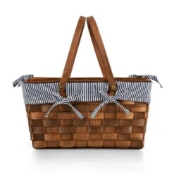 The Kansas Picnic Basket With Navy & White Liner -CHAIRISH Shop the kansas picnic basket with navy and white liner 0482
