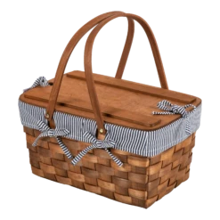 The Kansas Picnic Basket With Navy & White Liner