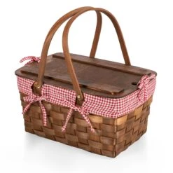 The Kansas Picnic Basket With Red & White Liner 13 The Kansas Picnic Basket With Red & White Liner -CHAIRISH Shop the kansas picnic basket with red and white liner 3582