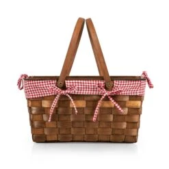 The Kansas Picnic Basket With Red & White Liner 11 The Kansas Picnic Basket With Red & White Liner -CHAIRISH Shop the kansas picnic basket with red and white liner 9692