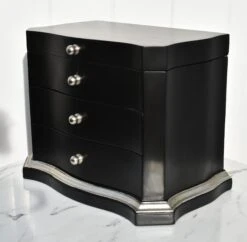 Transitional Two Drawer Table Top Jewelry Box In Black & Silver Finish W/Fitted Interior -CHAIRISH Shop transitional two drawer table top jewelry box in black and silver finish wfitted interior 0719