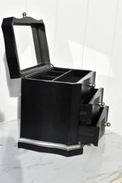 Transitional Two Drawer Table Top Jewelry Box In Black & Silver Finish W/Fitted Interior -CHAIRISH Shop transitional two drawer table top jewelry box in black and silver finish wfitted interior 9168