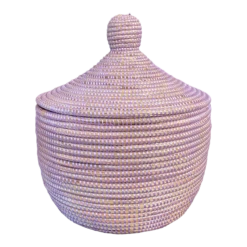 Tribal Basket With Lid Senegal West Africa