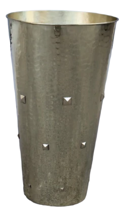 Umbrella Stand In Solid Hammered Brass, Italy, 1950s