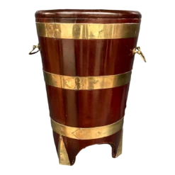 Victorian Mahogany And Brass Bound Peat Bucket