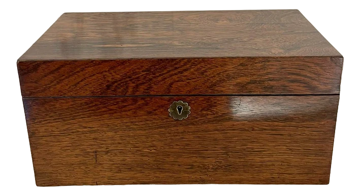 Victorian Rosewood Tea Caddy, 1860a 3 Victorian Rosewood Tea Caddy, 1860a