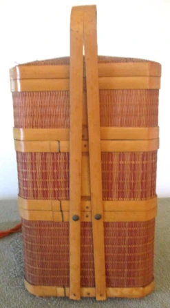 Vintage 1946 Occupied Japan Stacking Bamboo Lunch Picnic Basket -CHAIRISH Shop vintage 1946 occupied japan stacking bamboo lunch picnic basket 2432