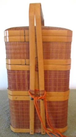 Vintage 1946 Occupied Japan Stacking Bamboo Lunch Picnic Basket -CHAIRISH Shop vintage 1946 occupied japan stacking bamboo lunch picnic basket 4216
