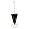 Vintage 1950s Black & Gold Metal Umbrella Stand